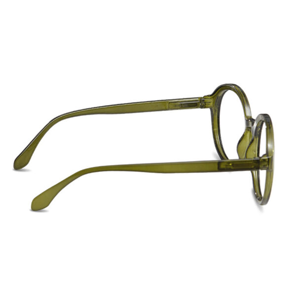 Diva green læsebrille fra siden