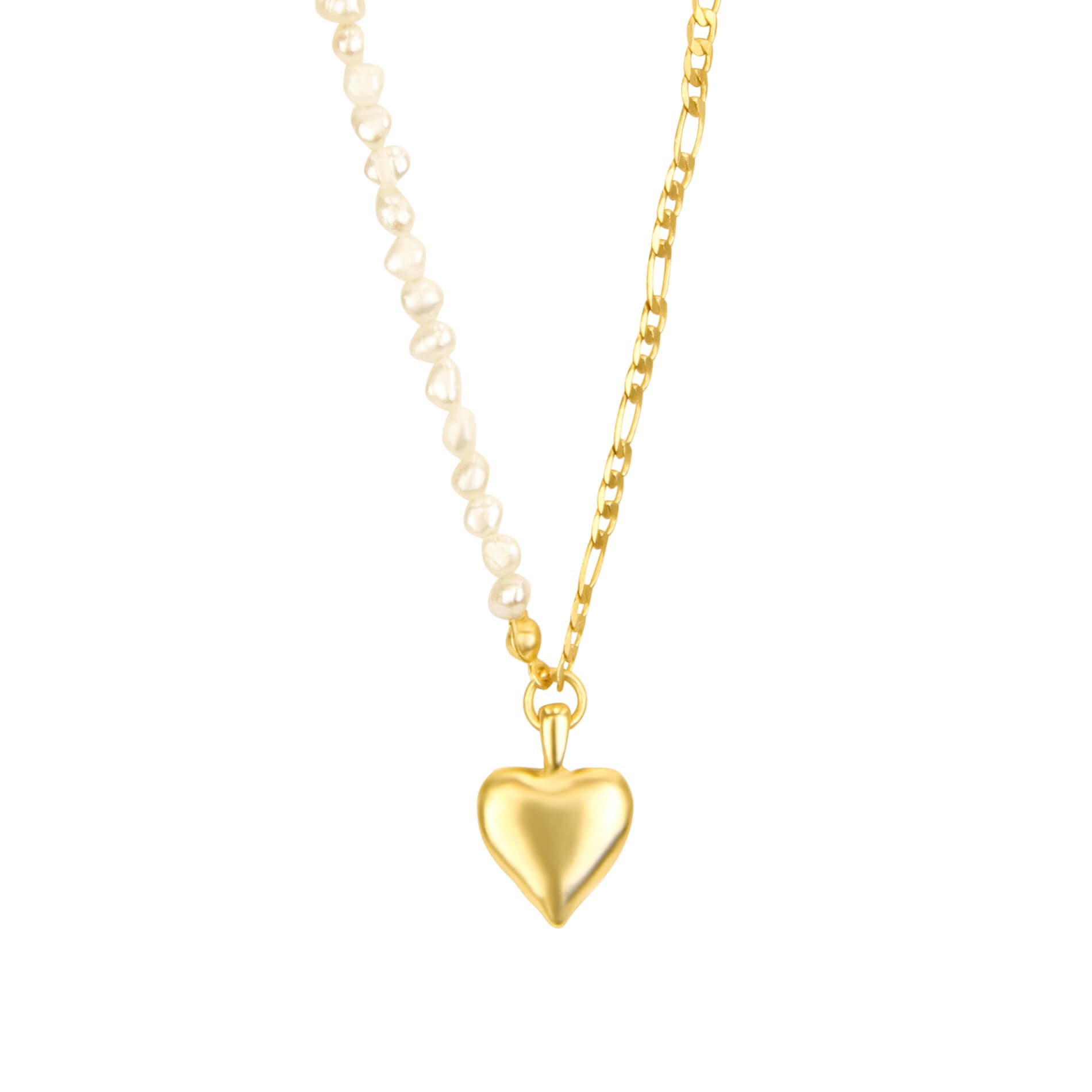 Se Bella Pearl Heart halskæde i guld hos shop MIDT I