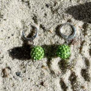 Green bling-bling kugle øreringe