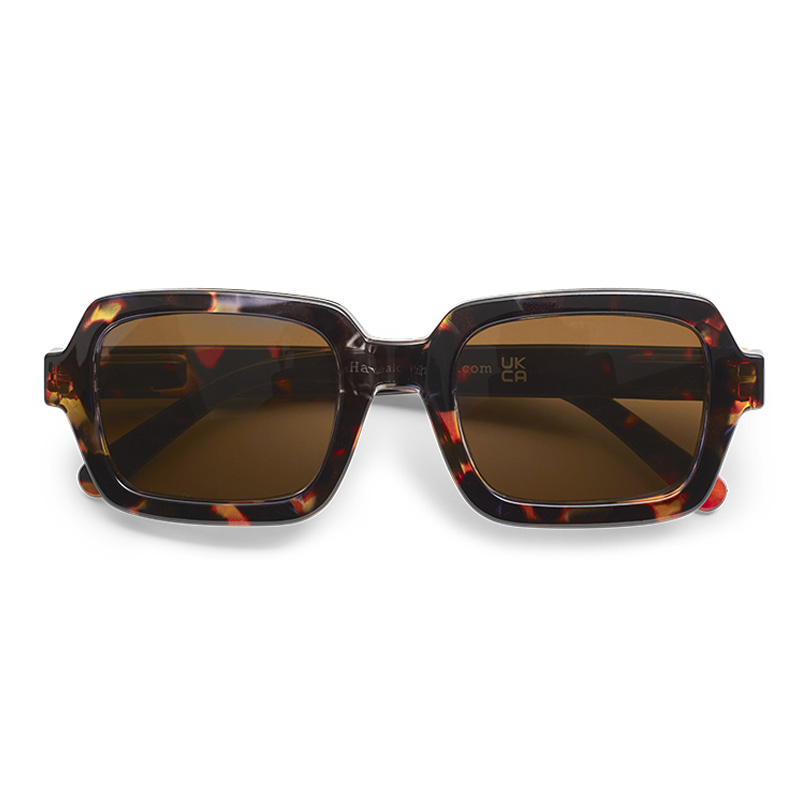 Square tortoise solbriller med styrke +1.5